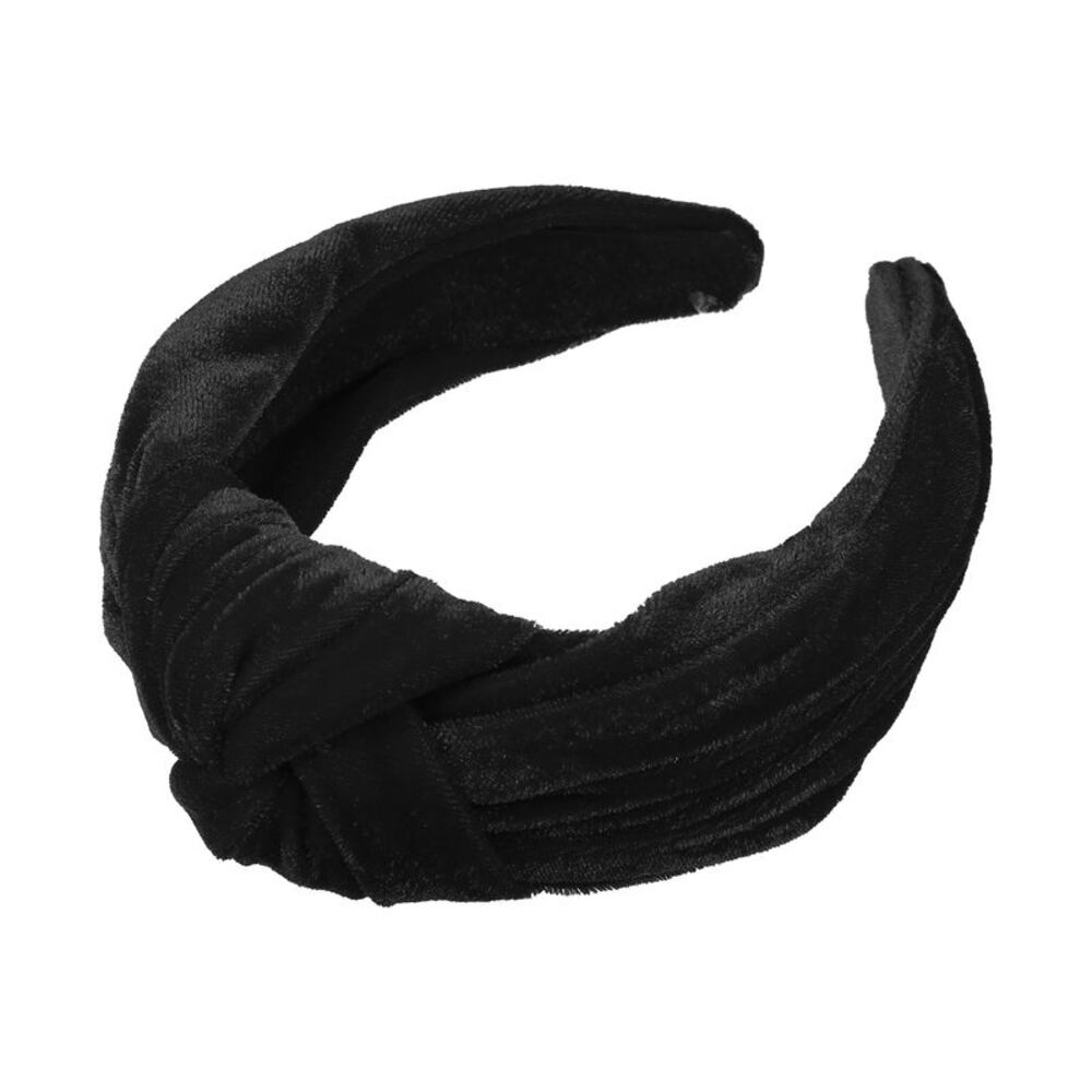Velvet Wide Knotted Hairband Hairband Hair Hoop Black